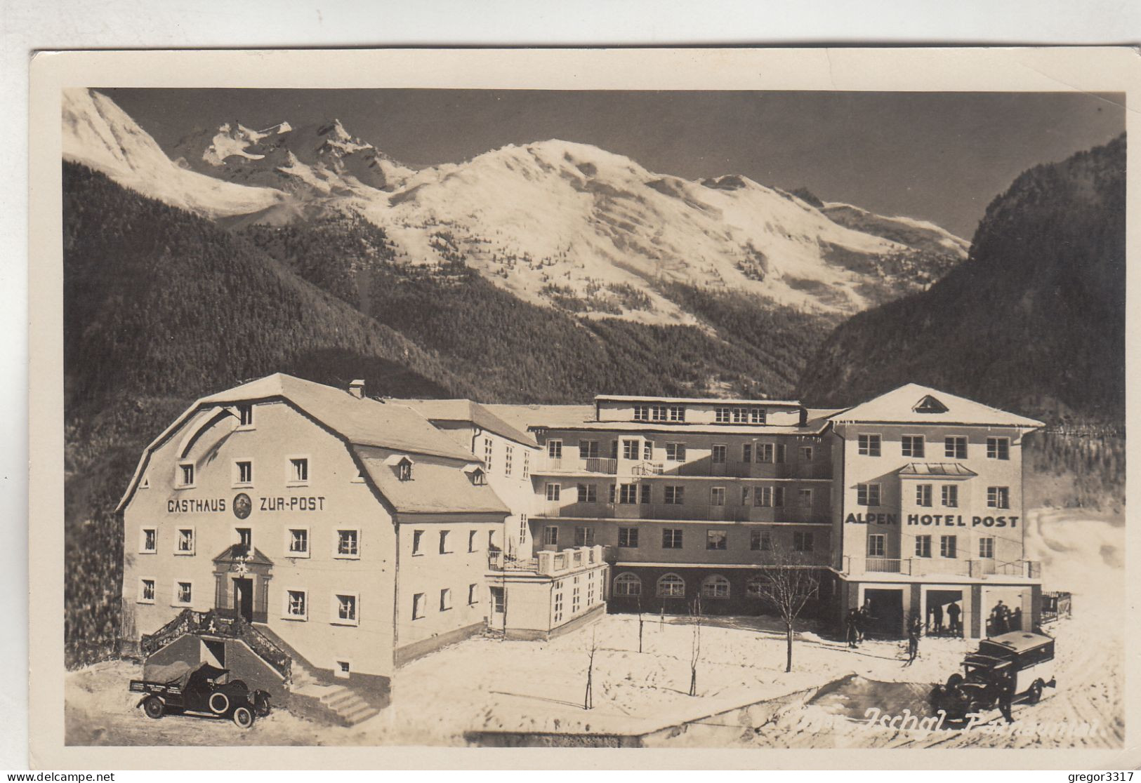 C9601) ISCHGL - Paznauntal - GASTHOF ZUR POST Stark Verschneit Mit Sehr Alten AUTO DETAILS 1938 - Ischgl