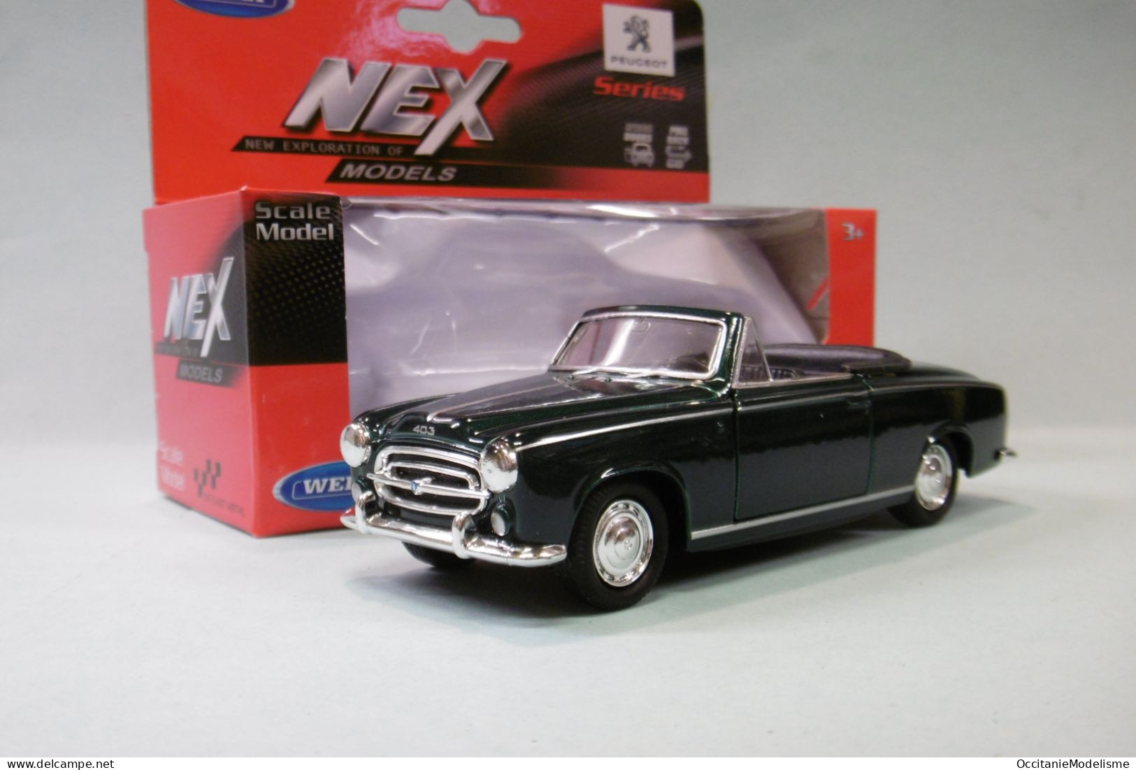 Welly Nex - PEUGEOT 403 CABRIOLET 1957 Vert Foncé Réf. 42354 BO 1/36 - Welly