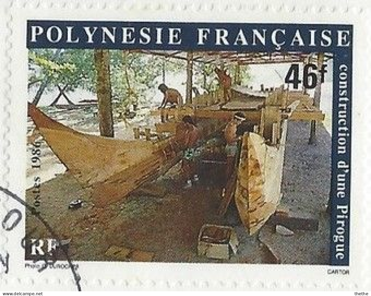 POLYNESIE - Construction De Canoës - Used Stamps