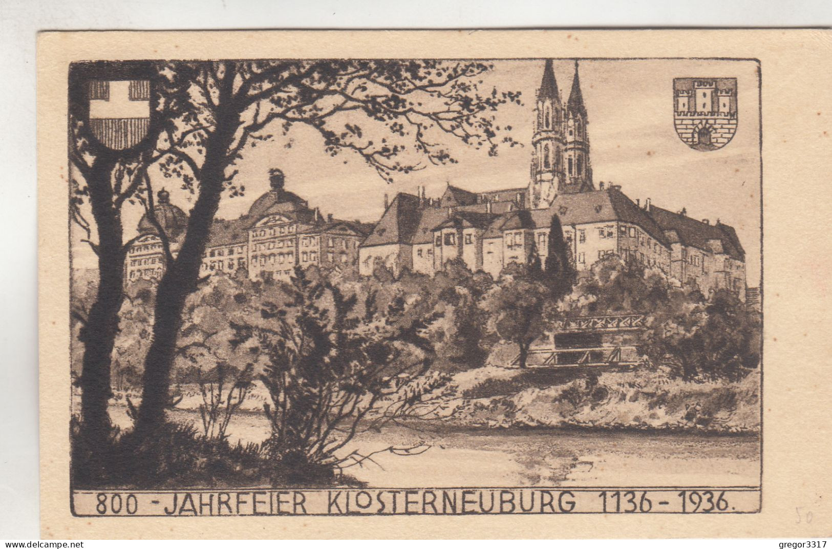 C9611) 800 Jahrfeier KLOSTERNEUBURG  1136-1936  . Sonderstempel 1936 - Klosterneuburg