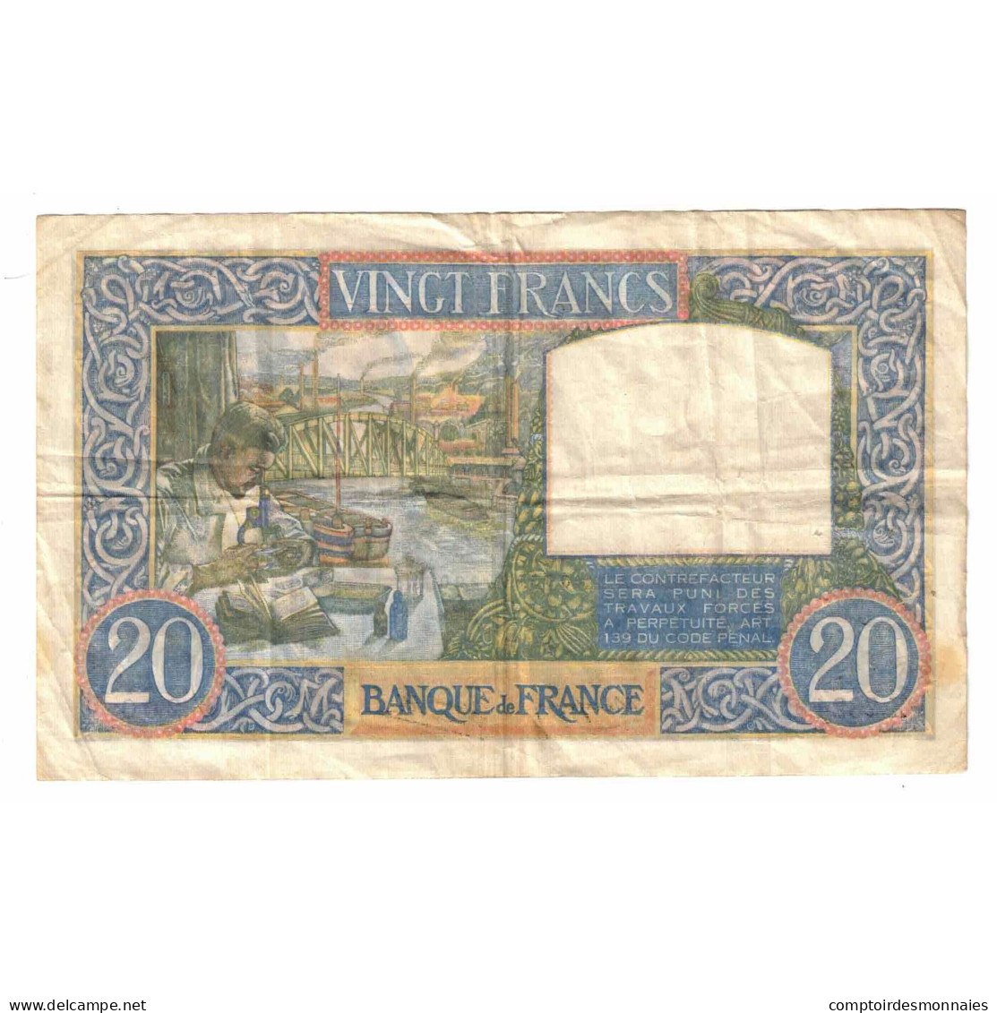 France, 20 Francs, Science Et Travail, 1940, X.2624, TB+, Fayette:12.11, KM:92b - 20 F 1939-1942 ''Science Et Travail''