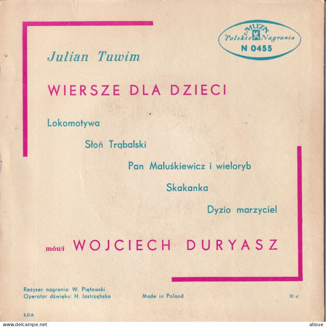 JULIAN TUWIM  - POLAND EP - LOKOMOTYWA + 4 - Musiques Du Monde
