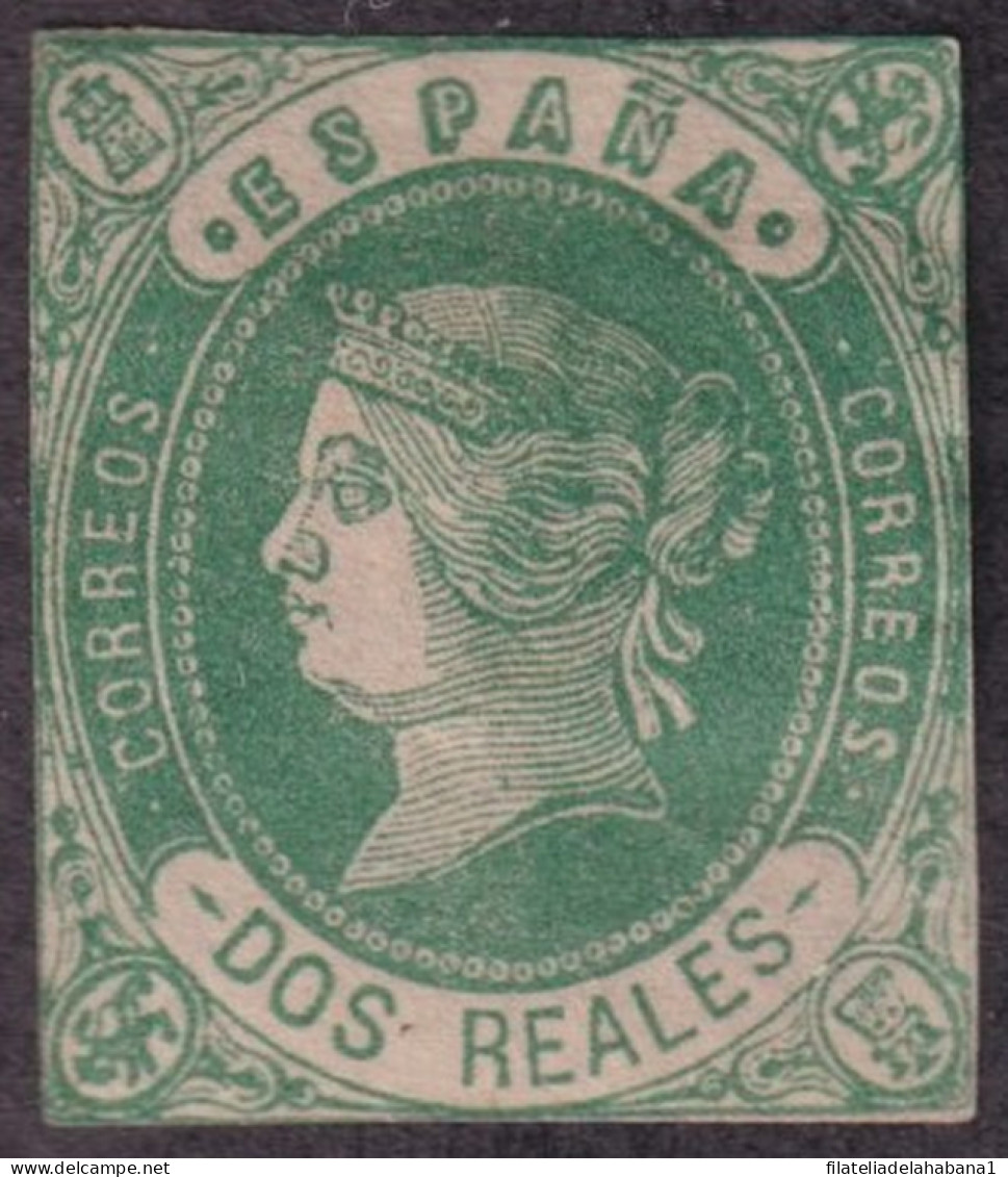 Z16 ESPAÑA SPAIN 2 Rs ISABEL II UNUSED NO GUM Ed.62.  - Ungebraucht