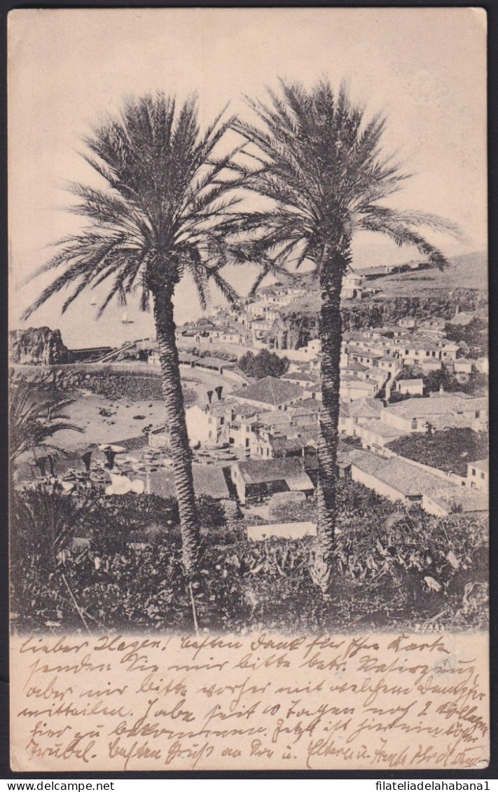 Z131 FUNCHAL MADEIRA 1904 POSTCARD VIEW OF CITY TO GERMANY.  - Funchal