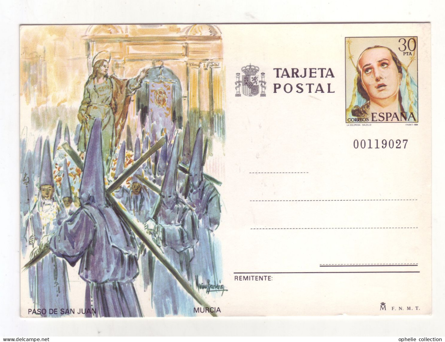 Espagne - Entier - Paso De San Juan - Murcia - Tarjeta Postal N°0119027 - M216 - Other & Unclassified