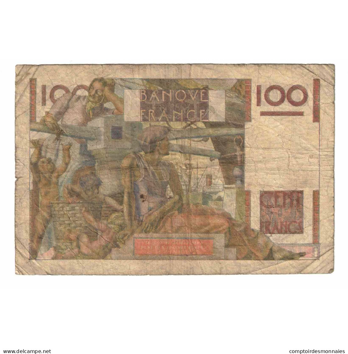 France, 100 Francs, Jeune Paysan, 1954, J.594, B, Fayette:28bis.3, KM:128e - 100 F 1945-1954 ''Jeune Paysan''