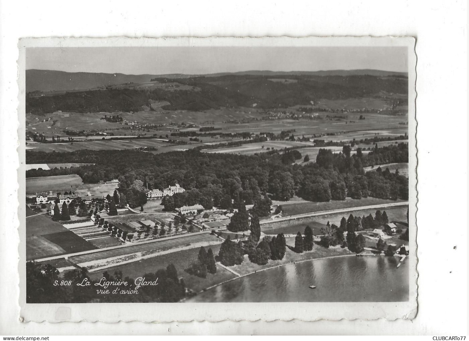 Gland (Suisse, Vaud) : Vue Aérienne Générale Au Niveau De La Clinique La Lignière En 1954 GF. - Gland