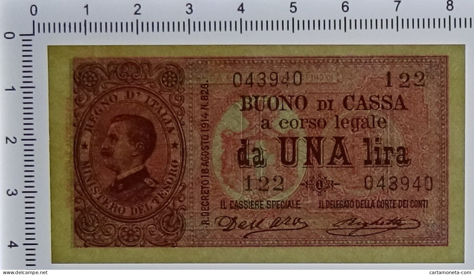 1 LIRA BUONO DI CASSA EFFIGE VITTORIO EMANUELE III 02/09/1914 QFDS - Regno D'Italia - Altri