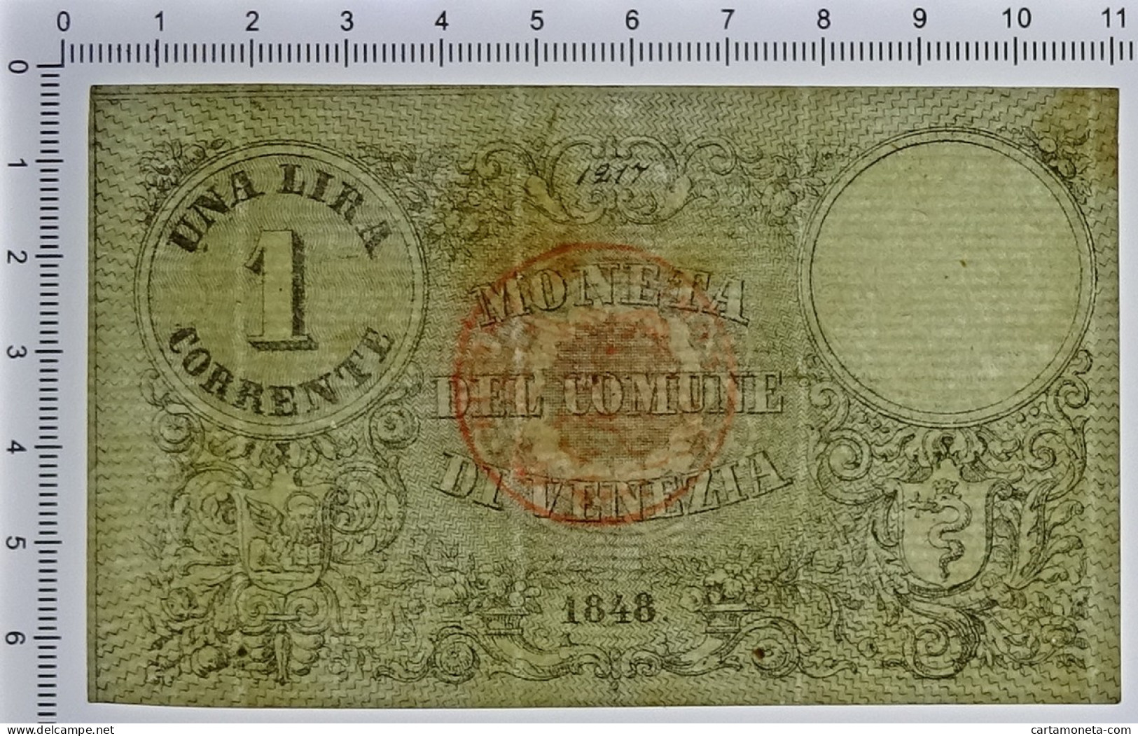 1 LIRA MONETA DEL COMUNE DI VENEZIA 1848 QSPL - Autres & Non Classés