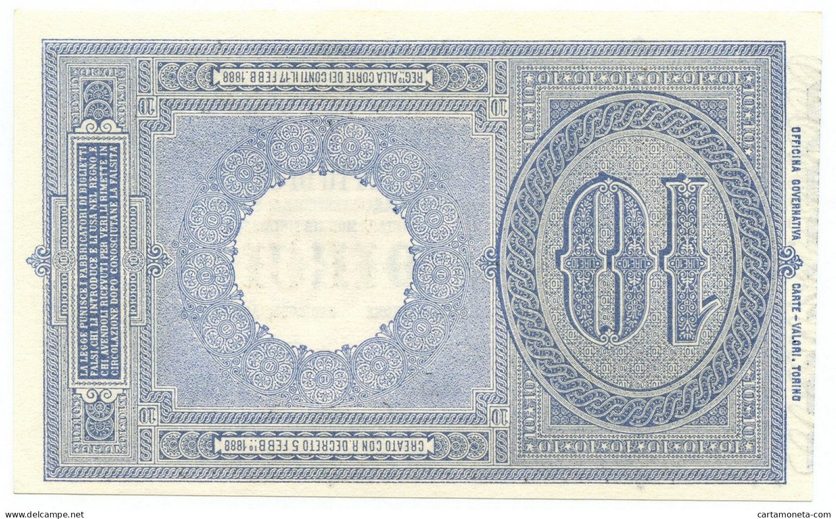 10 LIRE BIGLIETTO DI STATO EFFIGE UMBERTO I 19/05/1923 FDS-/FDS - Regno D'Italia – Other