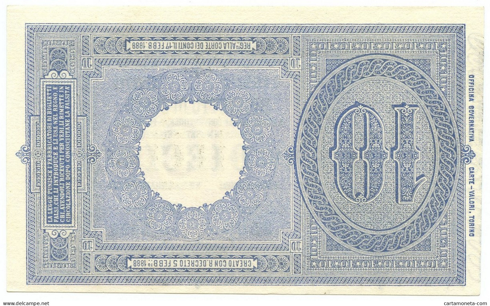 10 LIRE BIGLIETTO DI STATO EFFIGE UMBERTO I 19/05/1923 SUP+ - Regno D'Italia - Altri