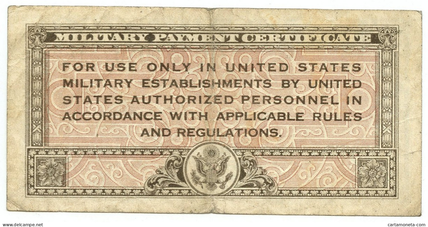 25 CENTS MILITARY PAYMENT CERTIFICATE SERIES 461 UNITED STATES 17/09/1946 BB- - Occupation Alliés Seconde Guerre Mondiale