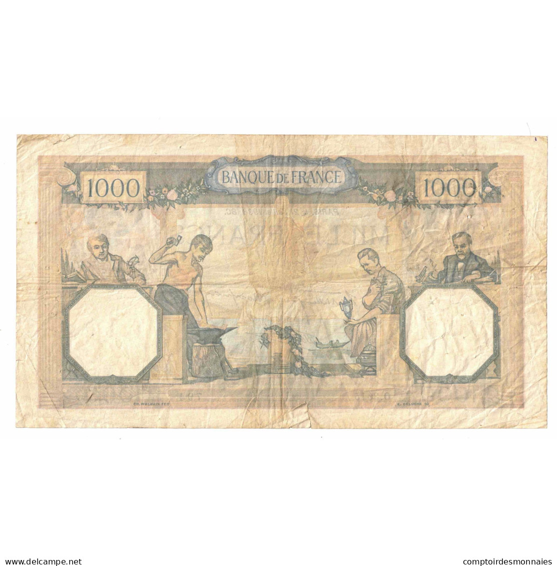 France, 1000 Francs, Cérès Et Mercure, 1938, O.3615, TB+, Fayette:38.24 - 1 000 F 1927-1940 ''Cérès Et Mercure''