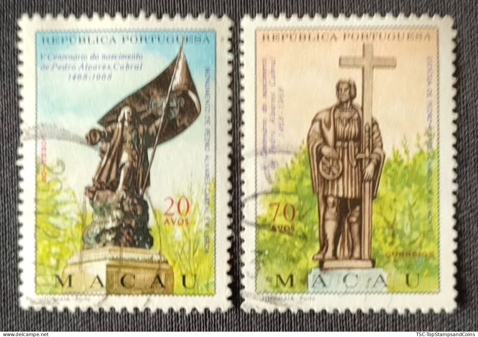 MAC5418-19U3 - 5th. Centenary Of Pedro Álvares Cabral Birth - Complete Set Of 2 Used Stamps - Macau - 1968 - Usati