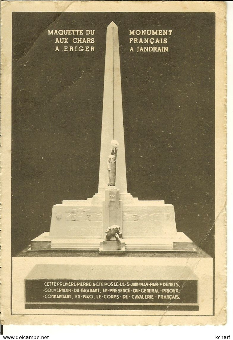 CP De JANDRAIN " Maquette Du Monument Aux Chars Français à ériger " ( Orp-jauche ) - Orp-Jauche