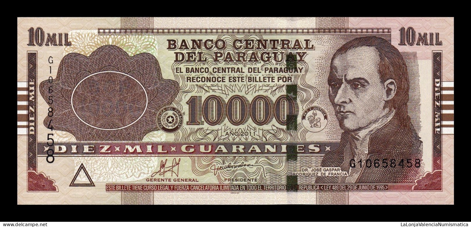 Paraguay 10000 Guaraníes 2011 Pick 224e Serie G Sc Unc - Paraguay