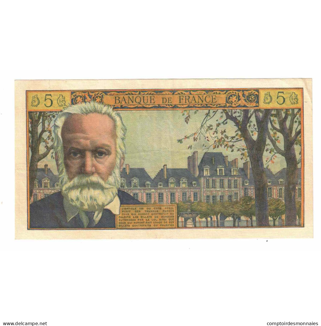 France, 5 Nouveaux Francs, Victor Hugo, 1959, O.17, SUP, Fayette:56.03, KM:141a - 5 NF 1959-1965 ''Victor Hugo''