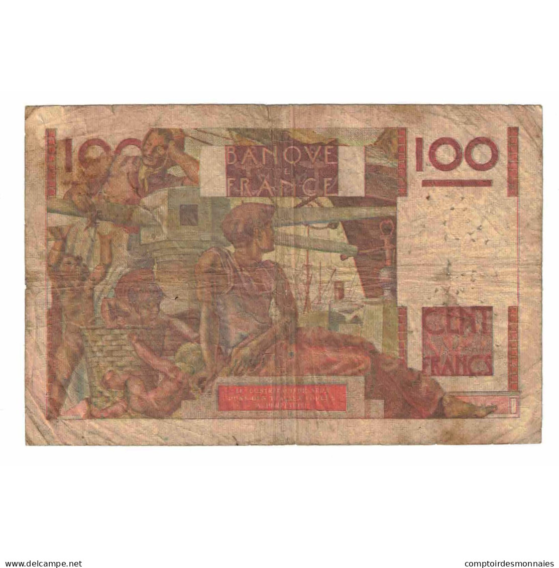 France, 100 Francs, Jeune Paysan, 1949, B.350, B, Fayette:28.24, KM:128b - 100 F 1945-1954 ''Jeune Paysan''