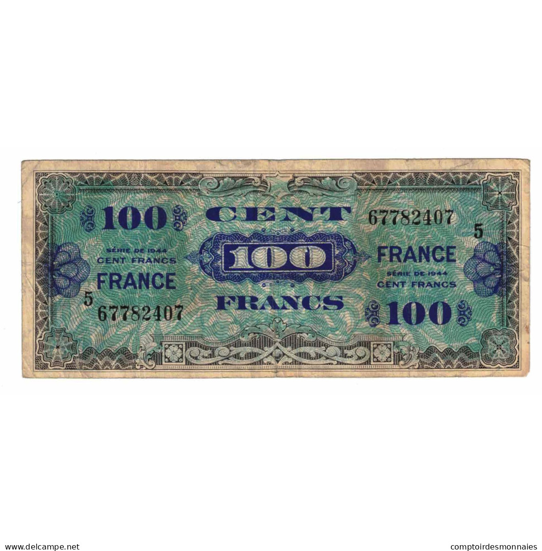 France, 100 Francs, 1945 Verso France, 1945, SERIE DE 1944, TB+ - 1945 Verso France