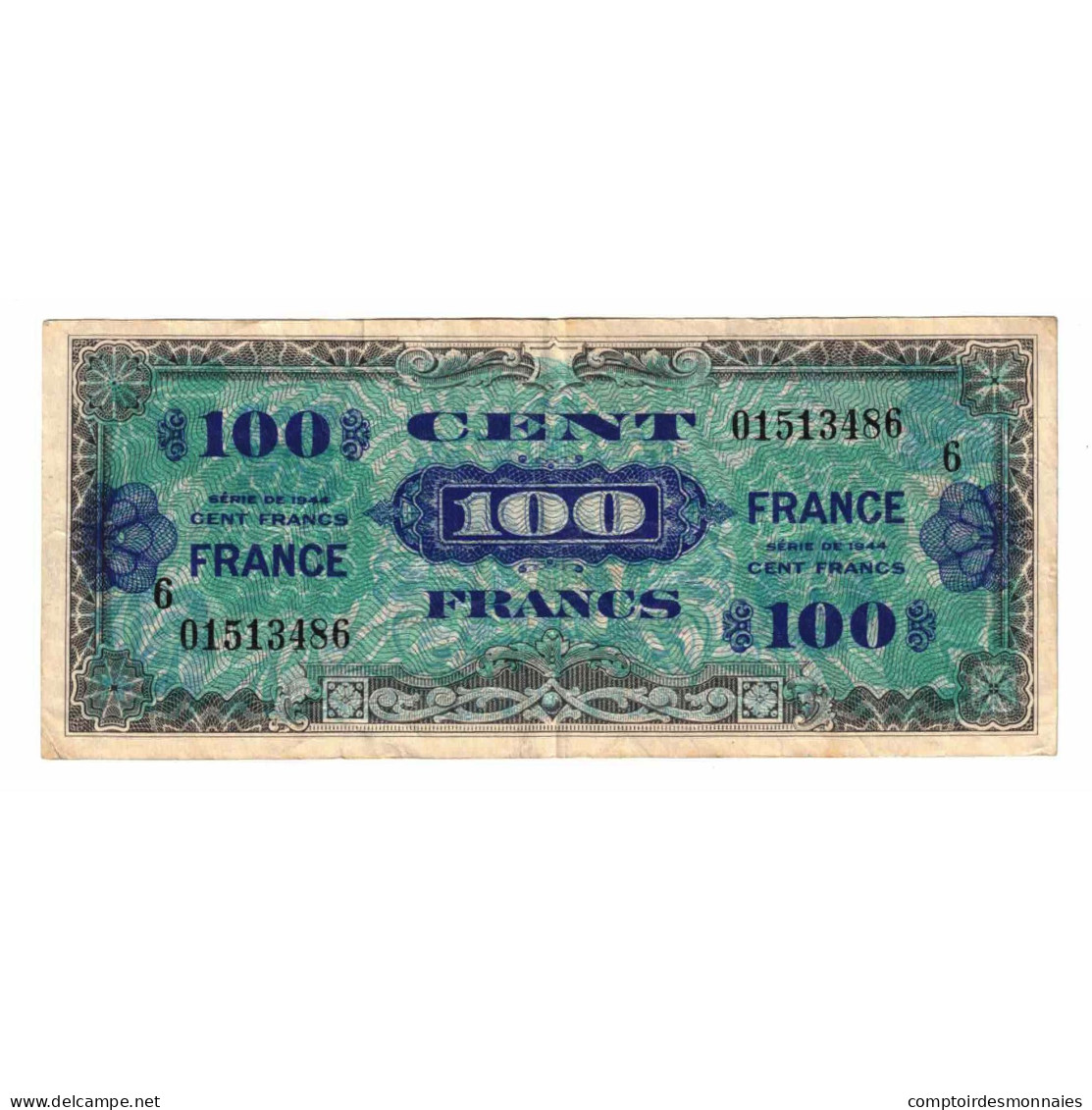 France, 100 Francs, 1945 Verso France, 1945, SERIE DE 1944, TB+ - 1945 Verso Francia