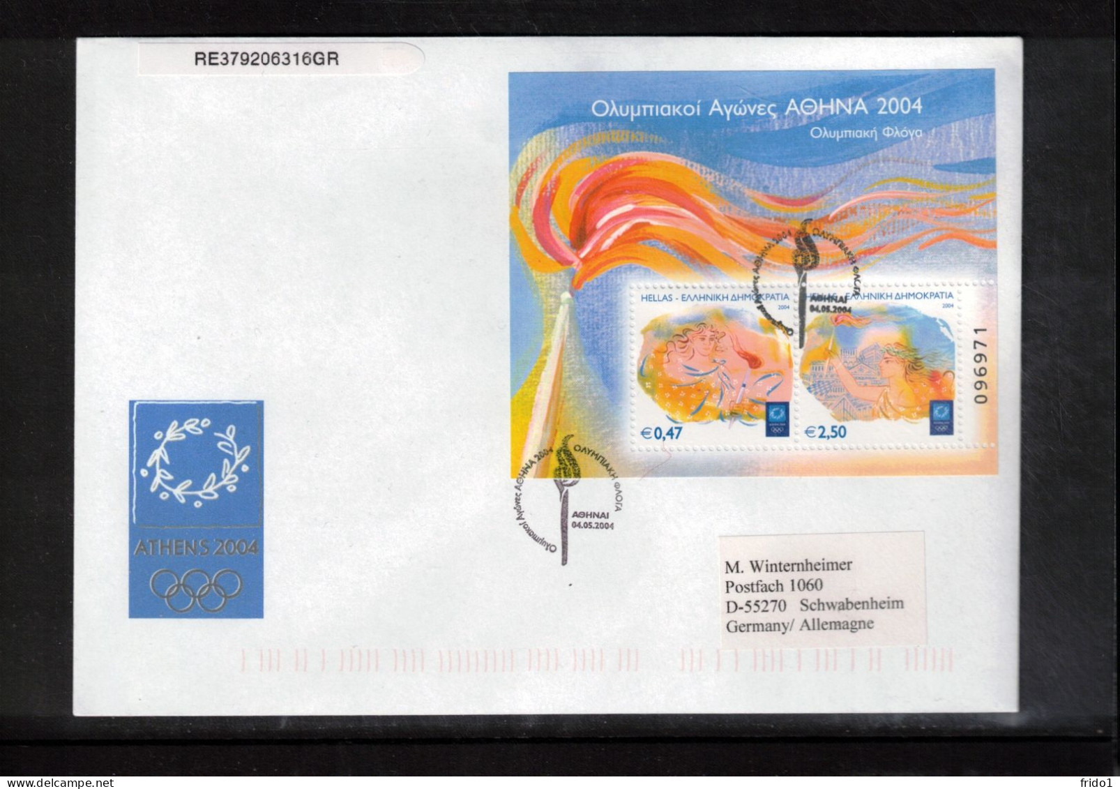 Greece 2004 Olympic Games Athens  Michel Block 30 Interesting Letter FDC - Summer 2004: Athens