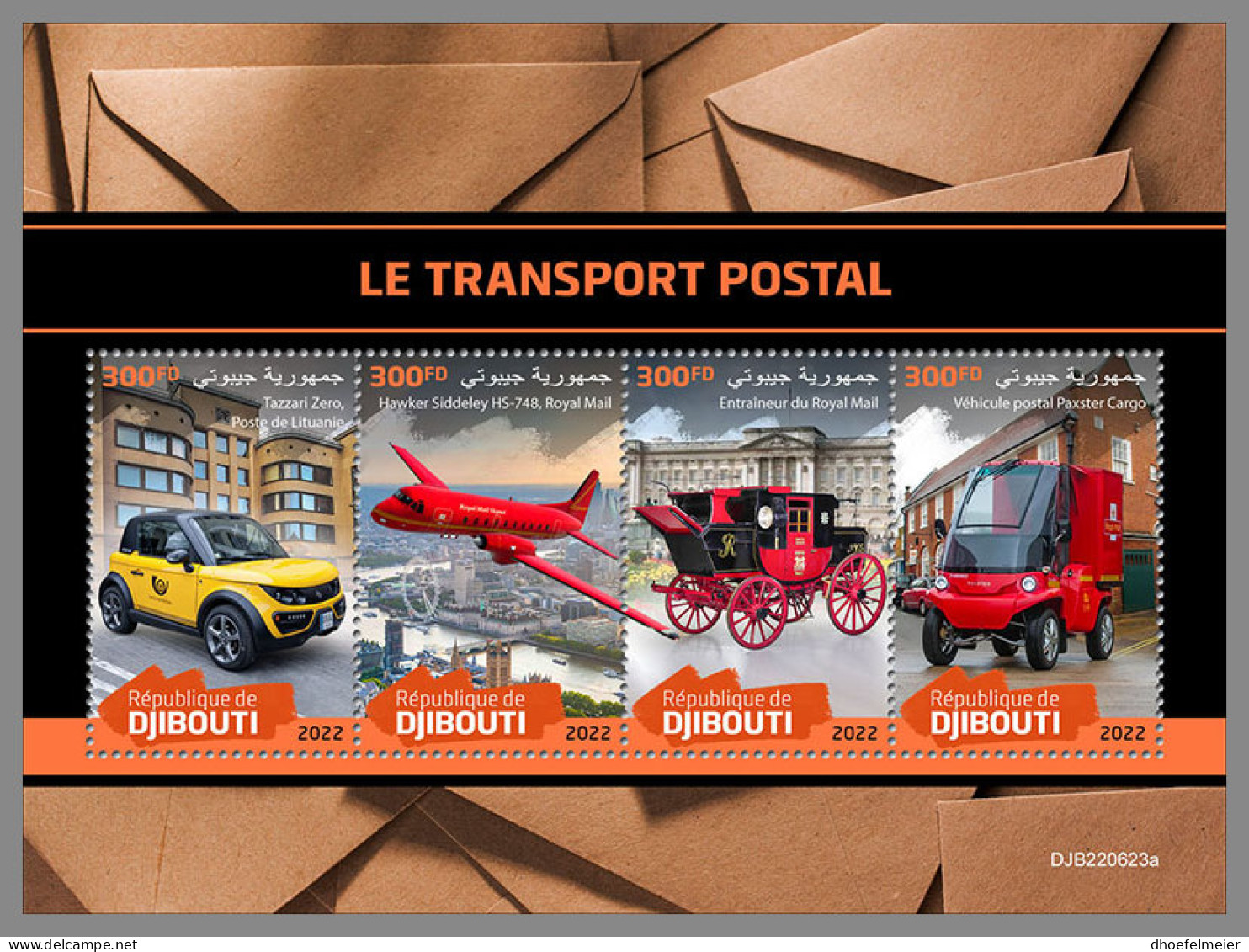 DJIBOUTI 2022 MNH Special Post Transport Carriage Kutsche Wagon M/S - OFFICIAL ISSUE - DHQ2323 - Diligences