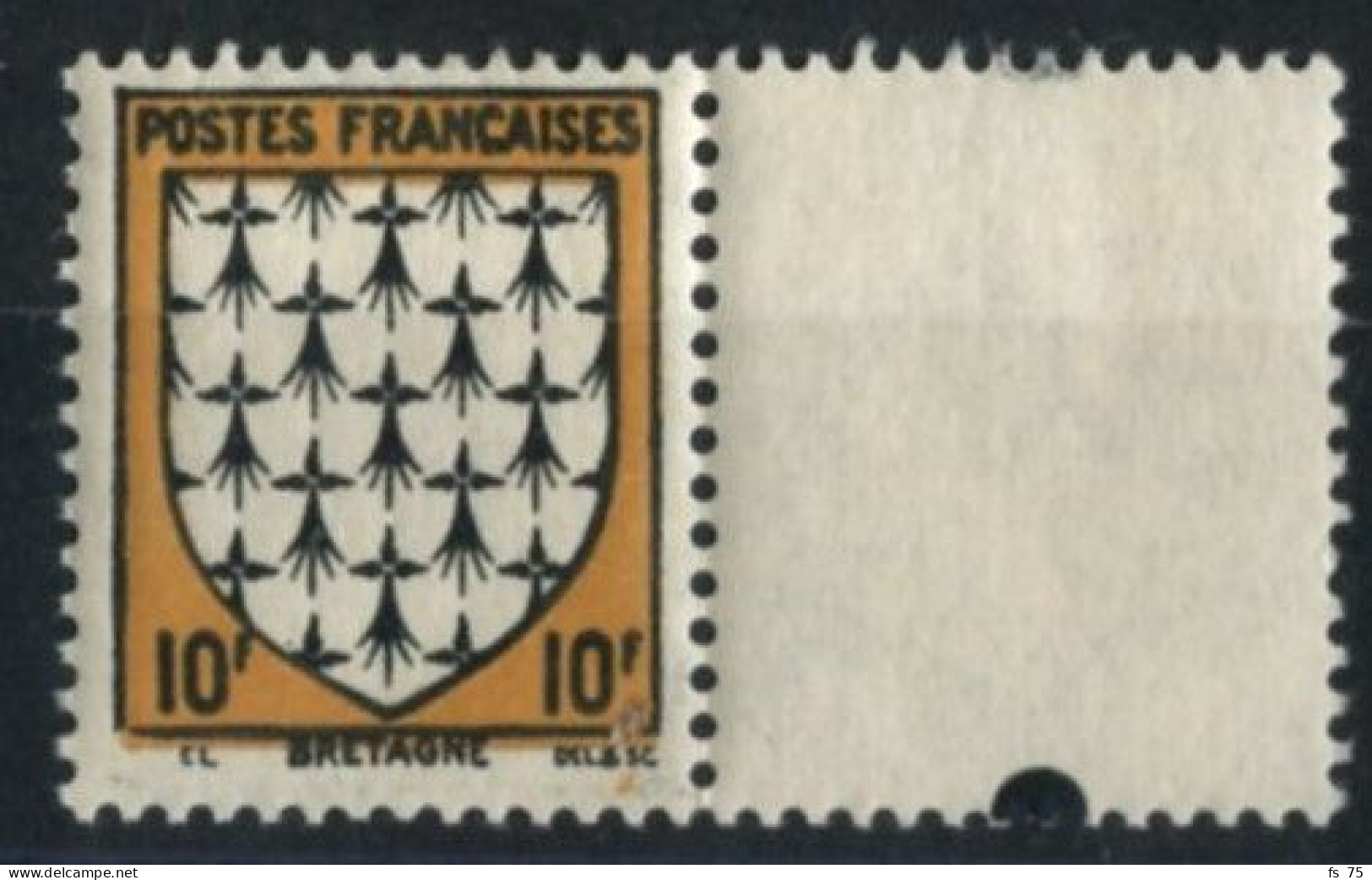 FRANCE - N°573a 10F BRETAGNE SIGNATURE EL AU LIEU DE PIEL SANS CHARNIERE ** - Unused Stamps