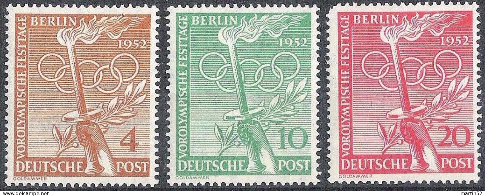Deutschland Allemagne Germany BERLIN 1952: Olympiade  Helsinki Michel-No. 88-89 ** Postfrisch MNH (Michel € 13.00 Euro) - Verano 1952: Helsinki