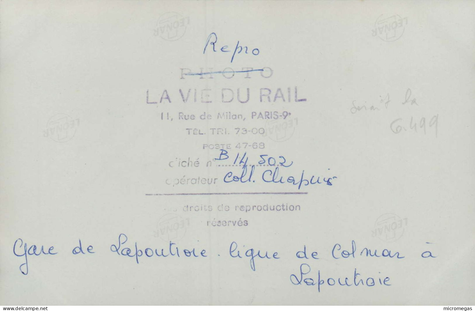 68 - Reproduction "La Vie Du Rail" - LAPOUTROIE La Gare - On Y Joint La Reproduction Du Même Endroit Plus Récemment - Lapoutroie