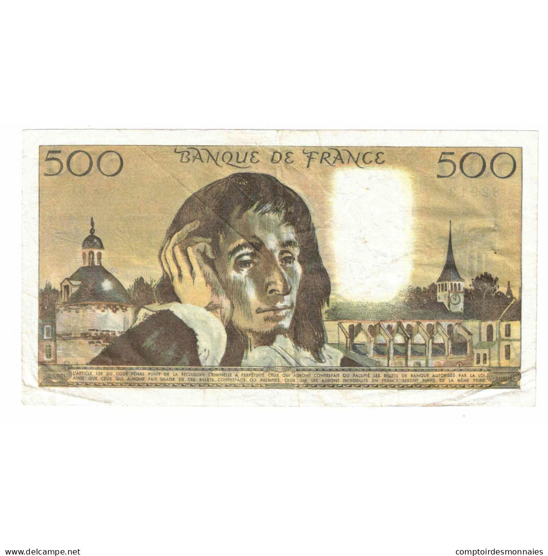 France, 500 Francs, Pascal, 1977, X.81, TB+, Fayette:71.17, KM:156d - 500 F 1968-1993 ''Pascal''