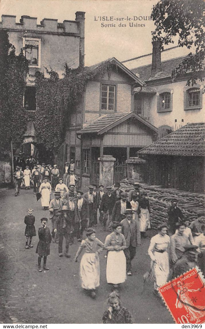 L'ISLE-sur-le-DOUBS (Doubs) - Sortie Des Usines - Voyagé 1912 (2 Scans) Marguerite Garnier à Marcilly-en-Bassigny 52 - Isle Sur Le Doubs