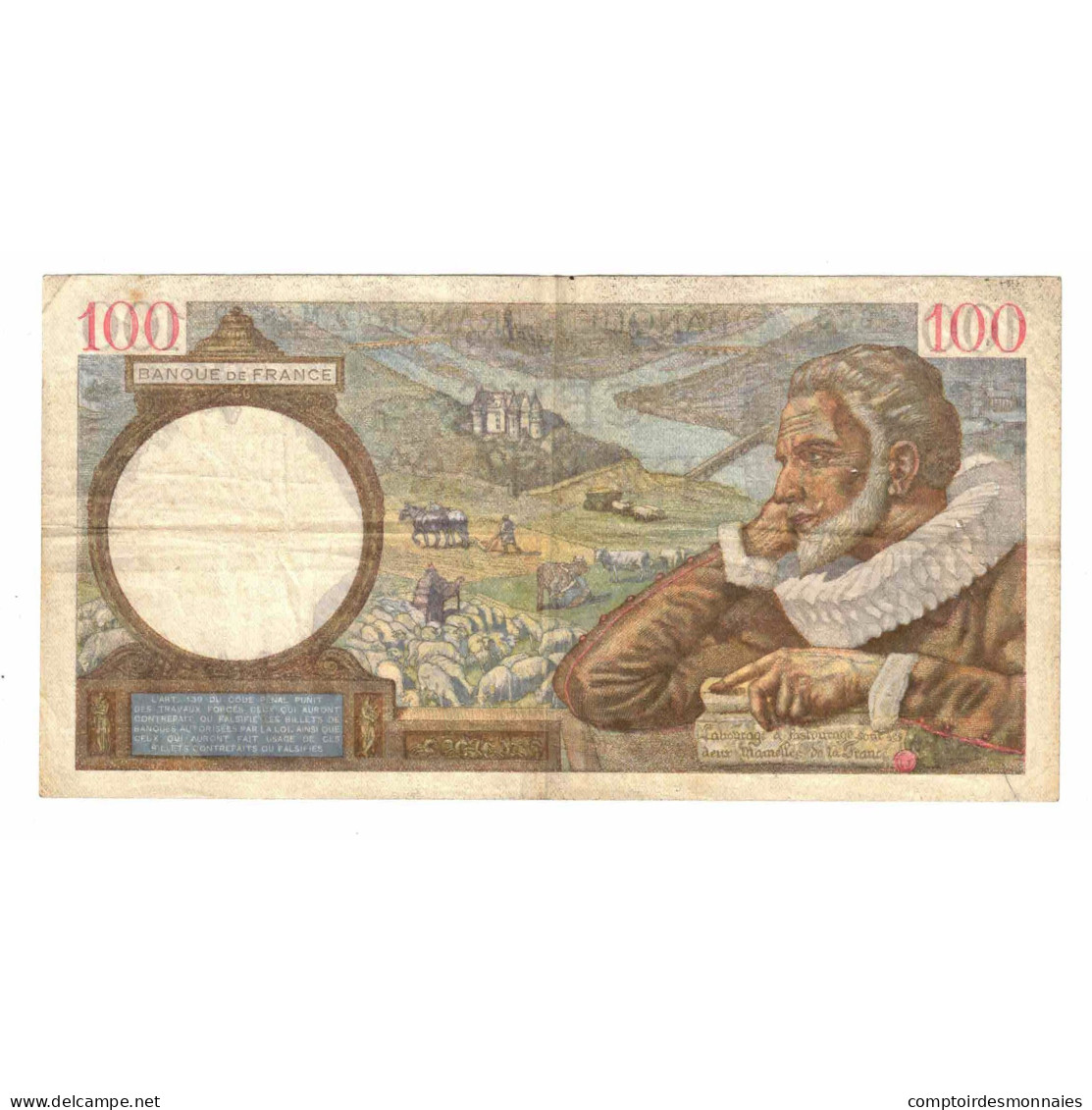 France, 100 Francs, Sully, 1942, M.28779, TB+, Fayette:26.67, KM:94 - 100 F 1939-1942 ''Sully''