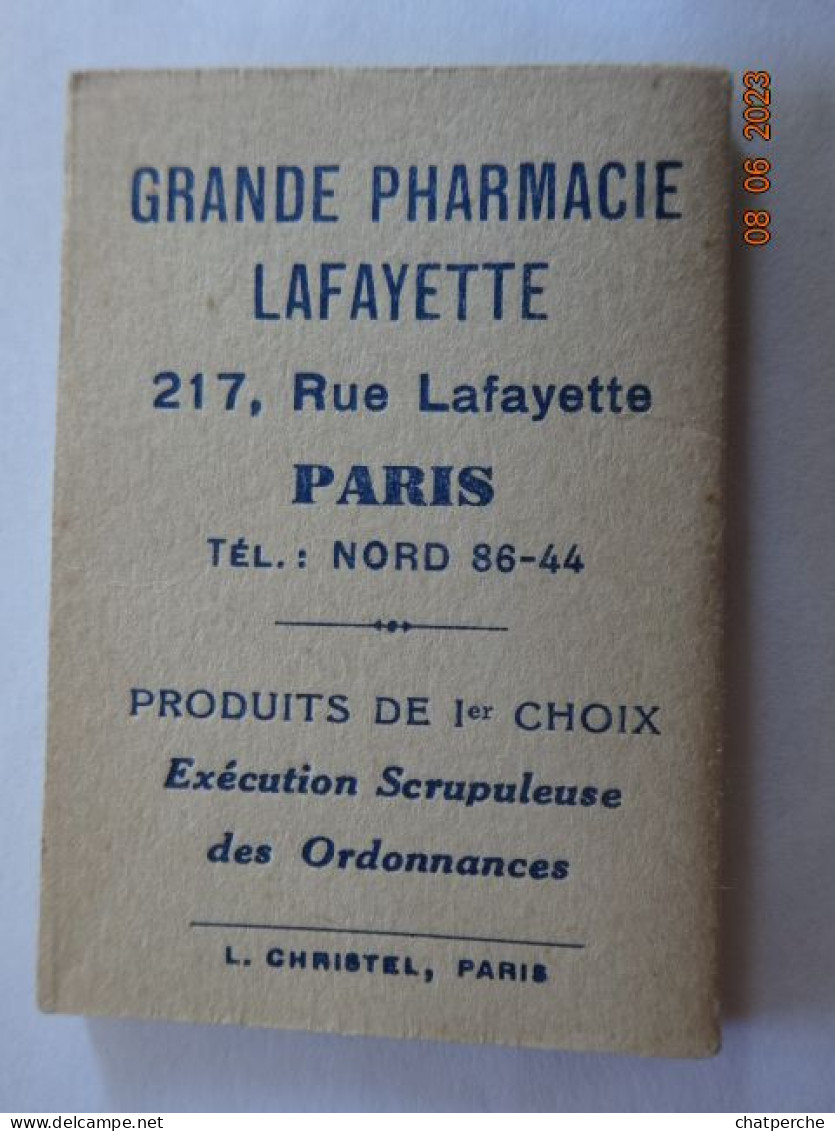 CALENDRIER ANNEE 1935  ENFANT FILLETTE AVEC SA MERE PUBLICITE GRANDE PHARMACIE LAFAYETTE A PARIS - Petit Format : 1921-40