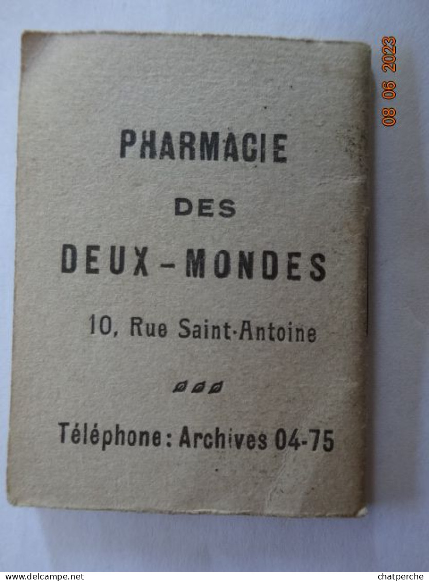 CALENDRIER ANNEE 1922 PAYSAGE BOUQUET FLEURS PUBLICITE PHARMACIE DES DEUX-MONDES PARIS - Petit Format : 1921-40