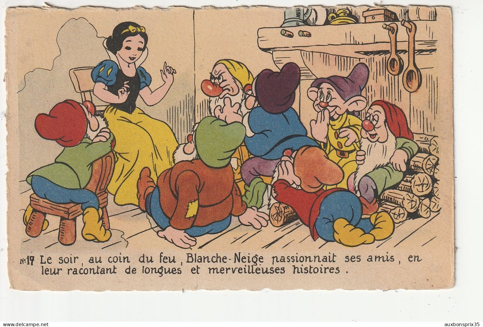 BLANCHE NEIGE ET LES SEPT NAINS - N°19 LE SOIR, AUCOIN DU FEU .... - WALT DISNEY - Comics