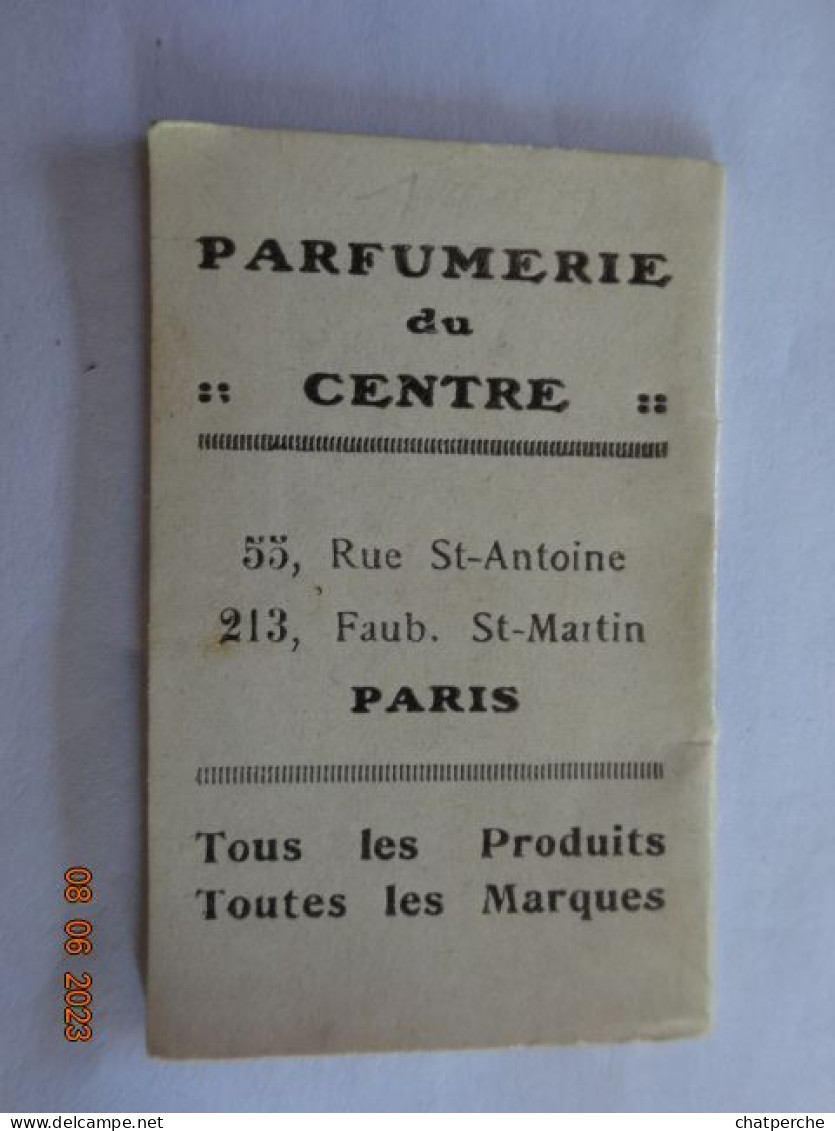 CALENDRIER ANNEE 1927 PORTRAIT FEMININ CHAPEAU  PUBLICITE PARFUMERIE DU CENTRE PARIS - Petit Format : 1921-40