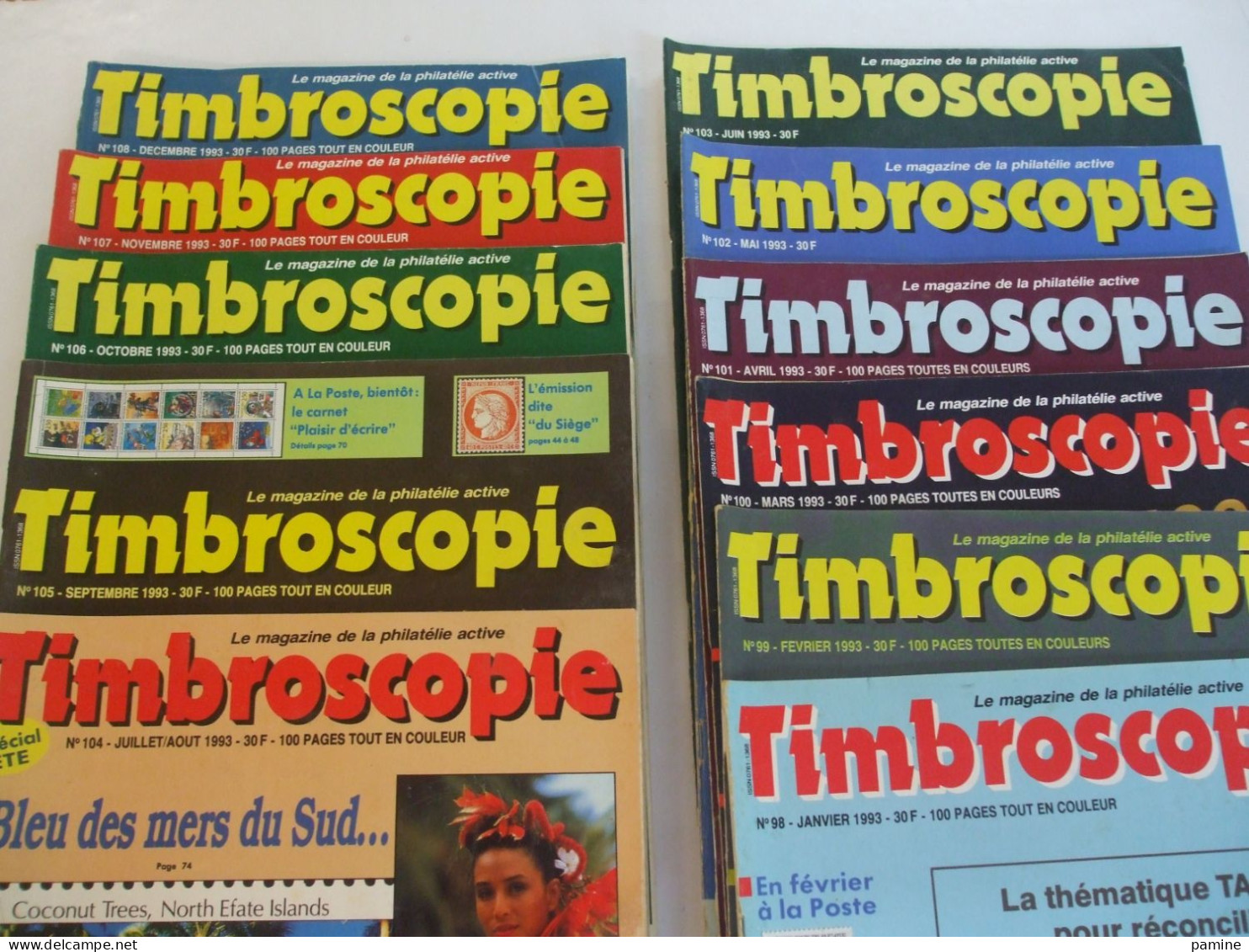 Timbroscopie Année 1993 Complète (11 N°) Du 98 Au 108 - Andere & Zonder Classificatie