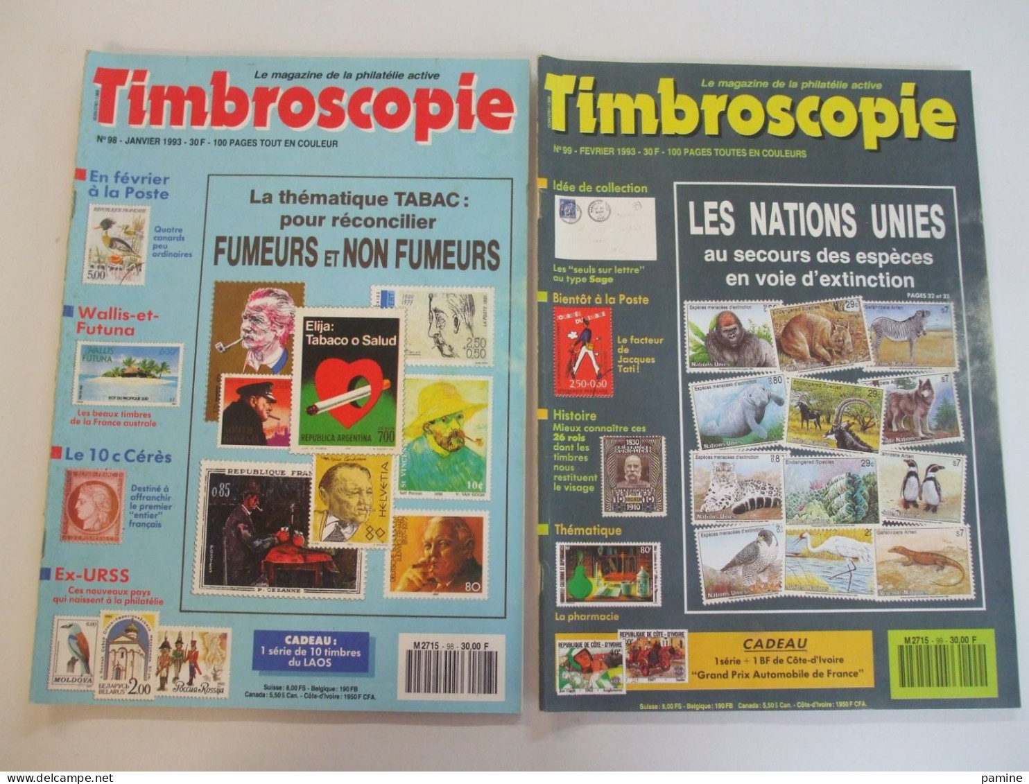 Timbroscopie Année 1993 Complète (11 N°) Du 98 Au 108 - Altri & Non Classificati