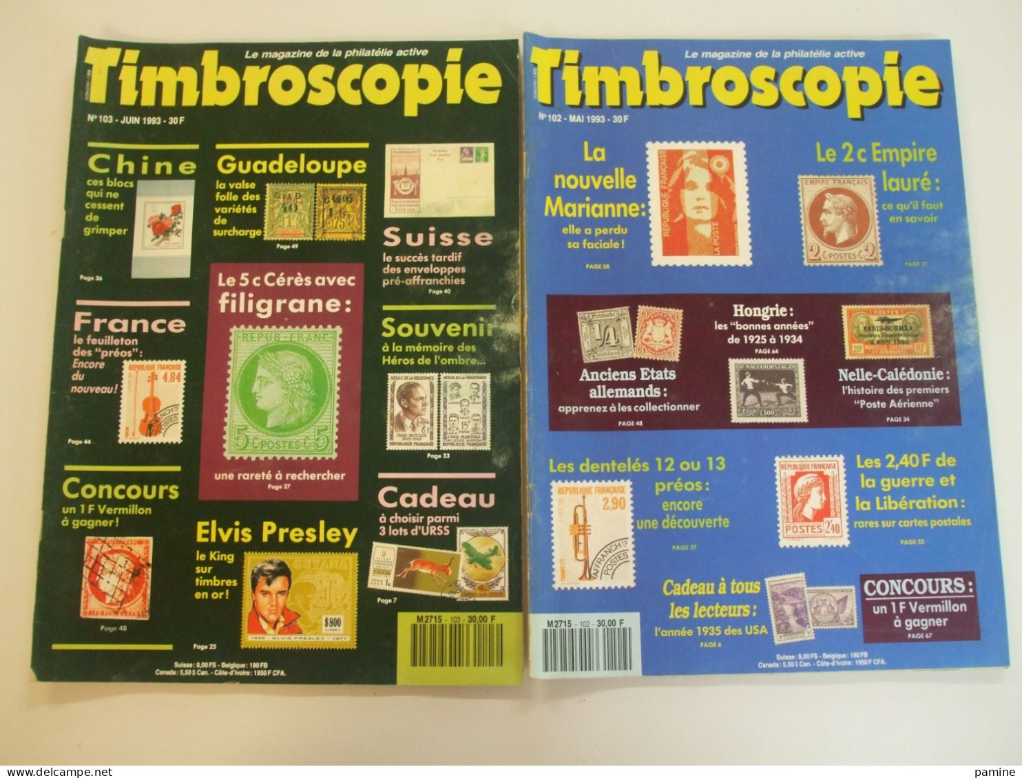 Timbroscopie Année 1993 Complète (11 N°) Du 98 Au 108 - Autres & Non Classés