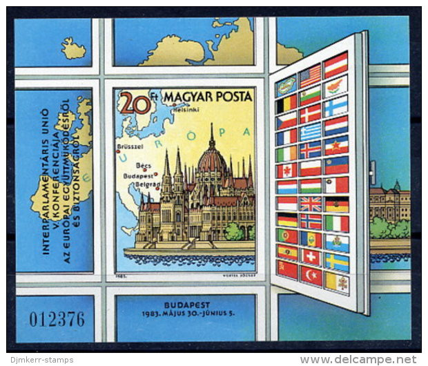 HUNGARY 1983 Interparliamentary Conference Imperforate Block MNH / **.  Michel Block 163B - Blokken & Velletjes