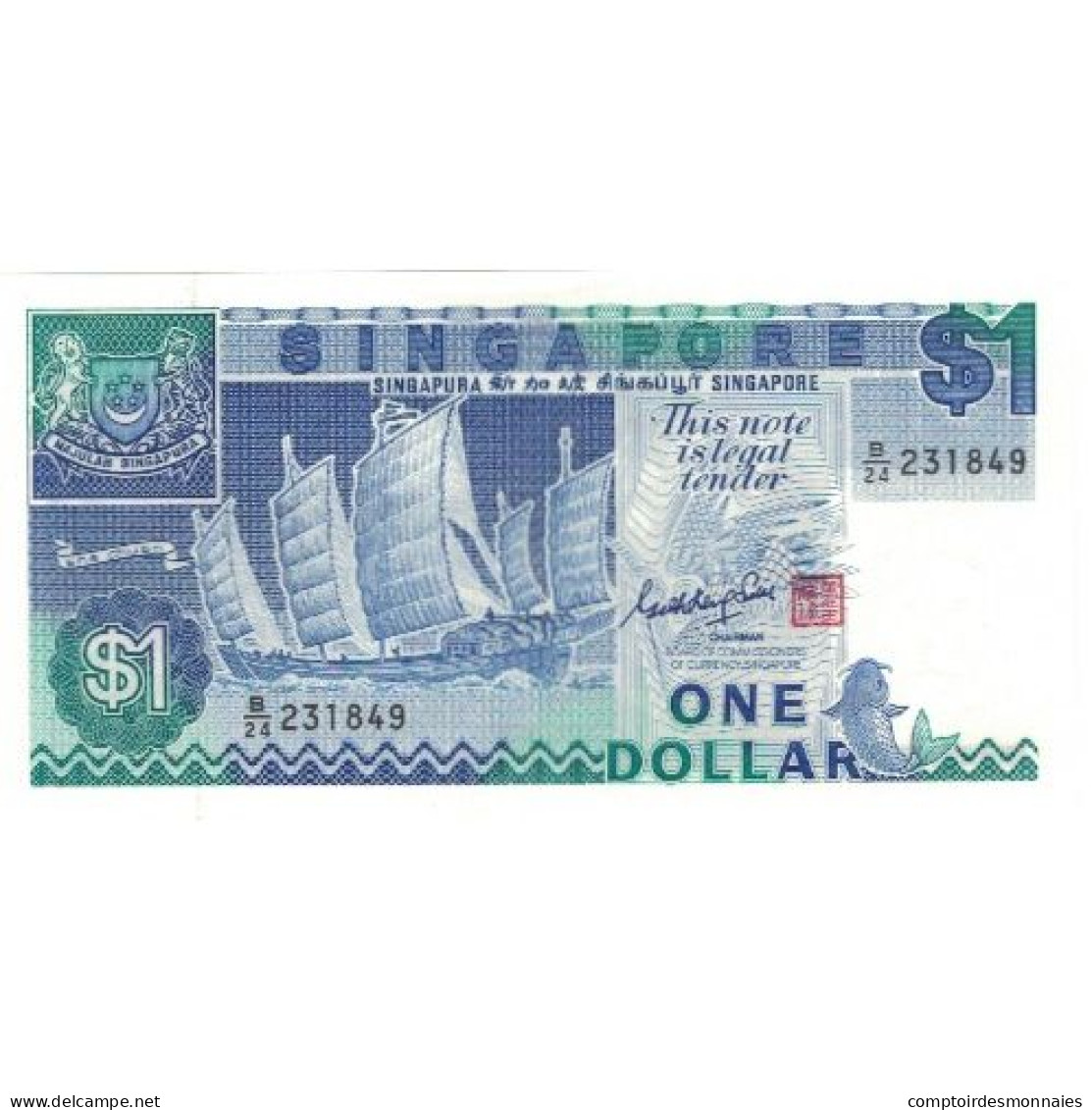 Billet, Singapour, 1 Dollar, Undated (1987), KM:18a, NEUF - Singapour