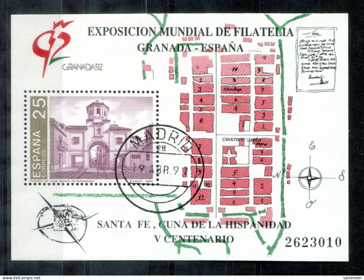 SPANIEN Block 39, Bl.39 Canc. - Granada 92 - SPAIN / ESPAGNE - Blocs & Hojas