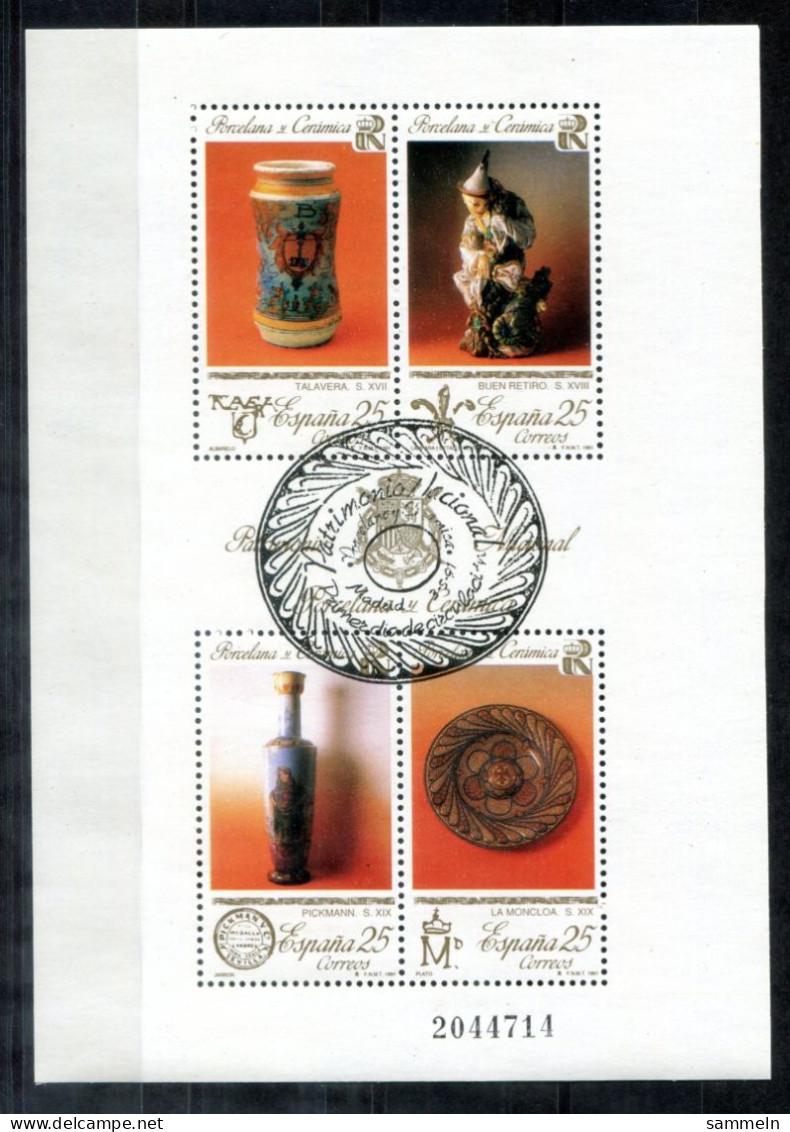 SPANIEN Block 40, Bl.40 Spec.canc. - Porzellan & Keramik, Porcelain & Ceramics, Porcelaine & Céramique - SPAIN / ESPAGNE - Blocs & Hojas