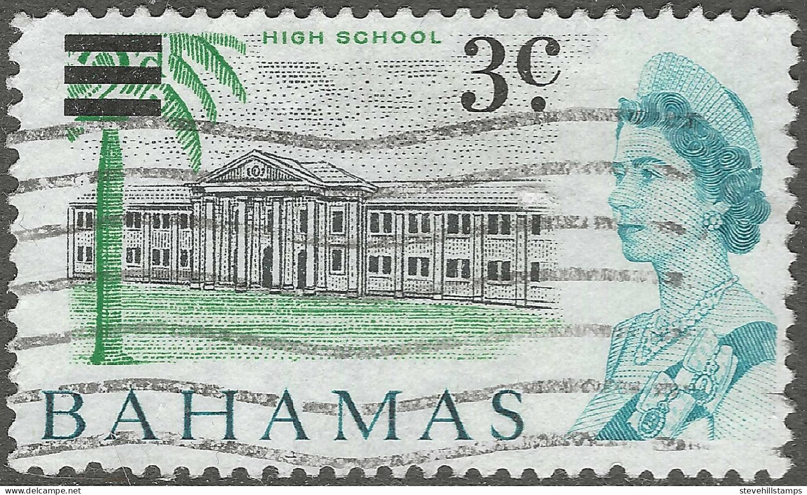 Bahamas. 1966 Decimal Currency O/P. 3c On 2d Used. SG 275 - 1963-1973 Autonomía Interna