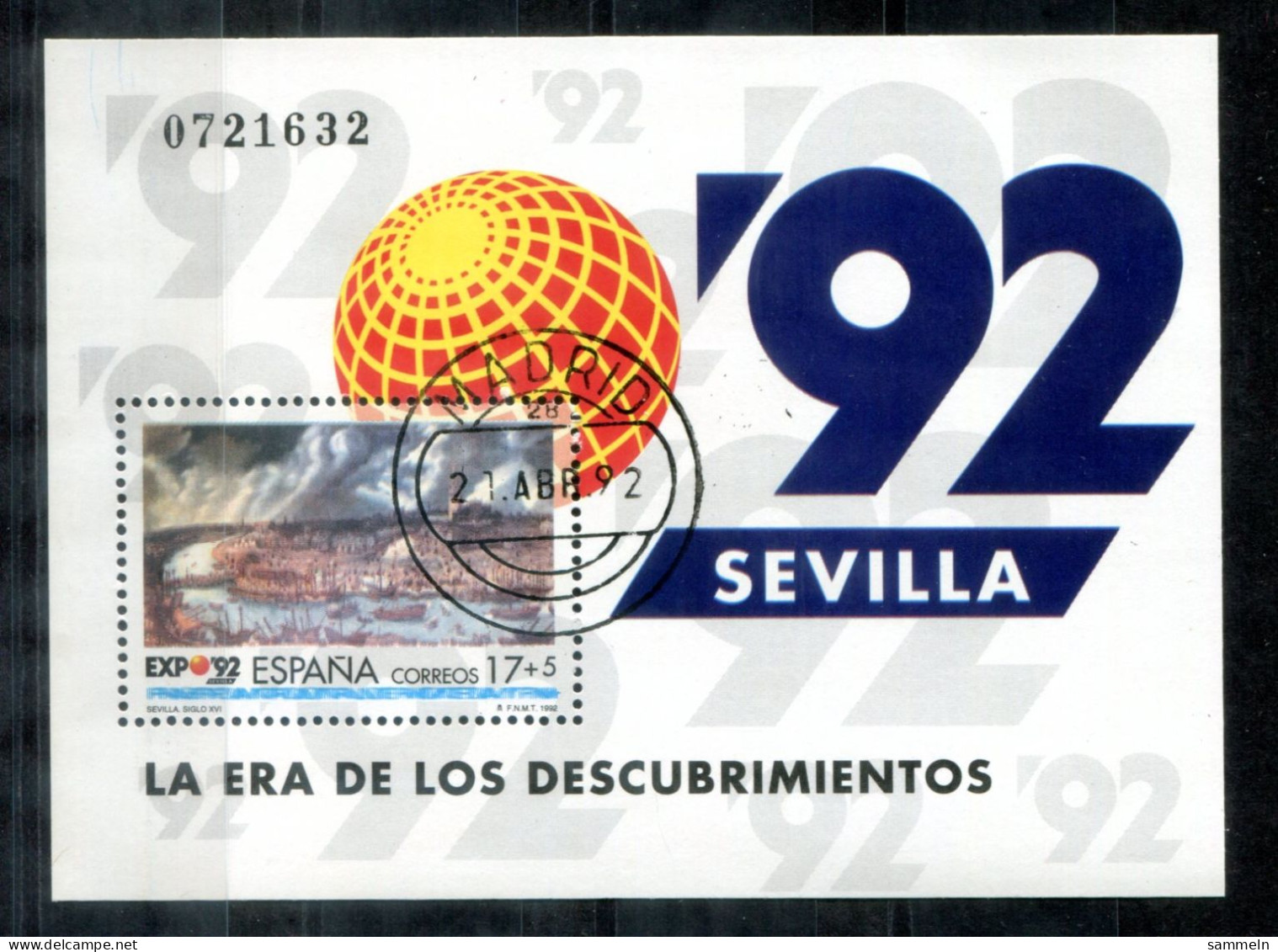 SPANIEN Block 43, Bl.43 Canc. - EXPO 92 Sevilla - SPAIN / ESPAGNE - Blocs & Hojas