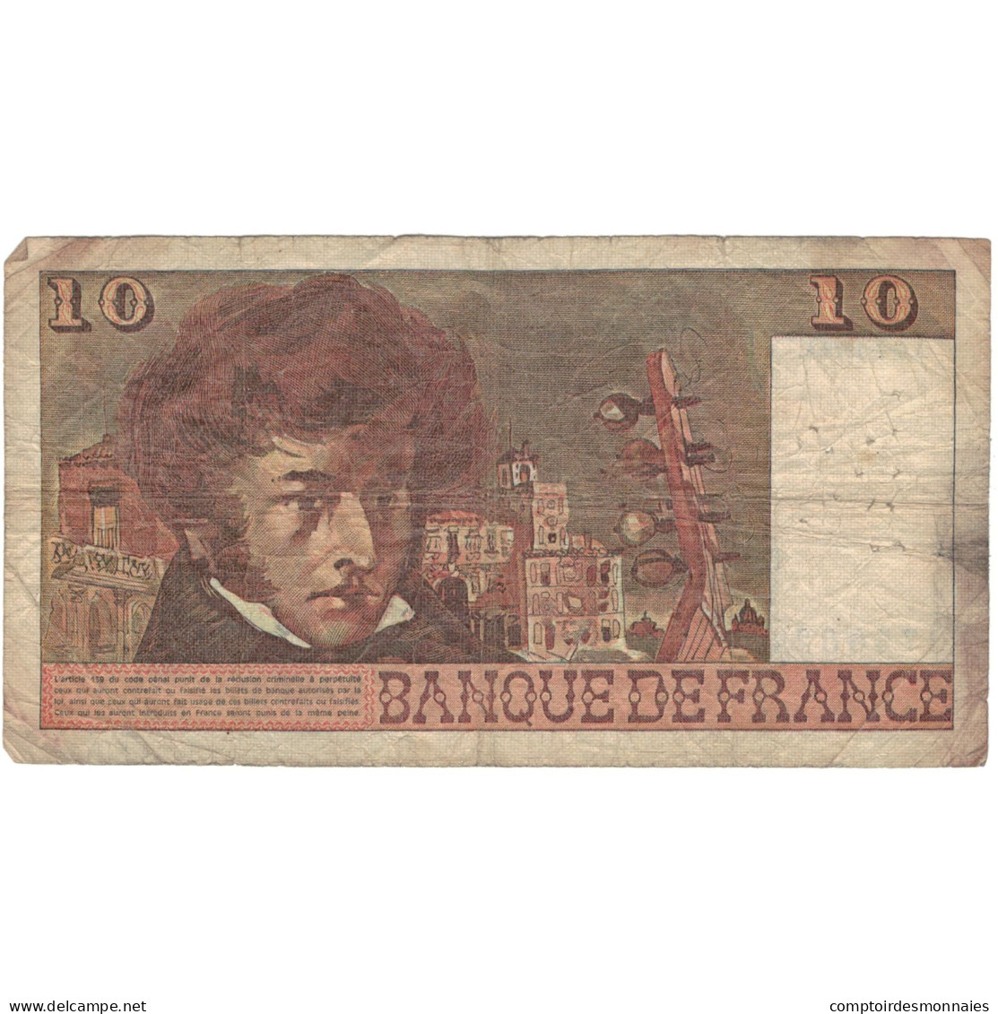 France, 10 Francs, Berlioz, 1978, T.304, B, Fayette:63.24a, KM:150c - 10 F 1972-1978 ''Berlioz''