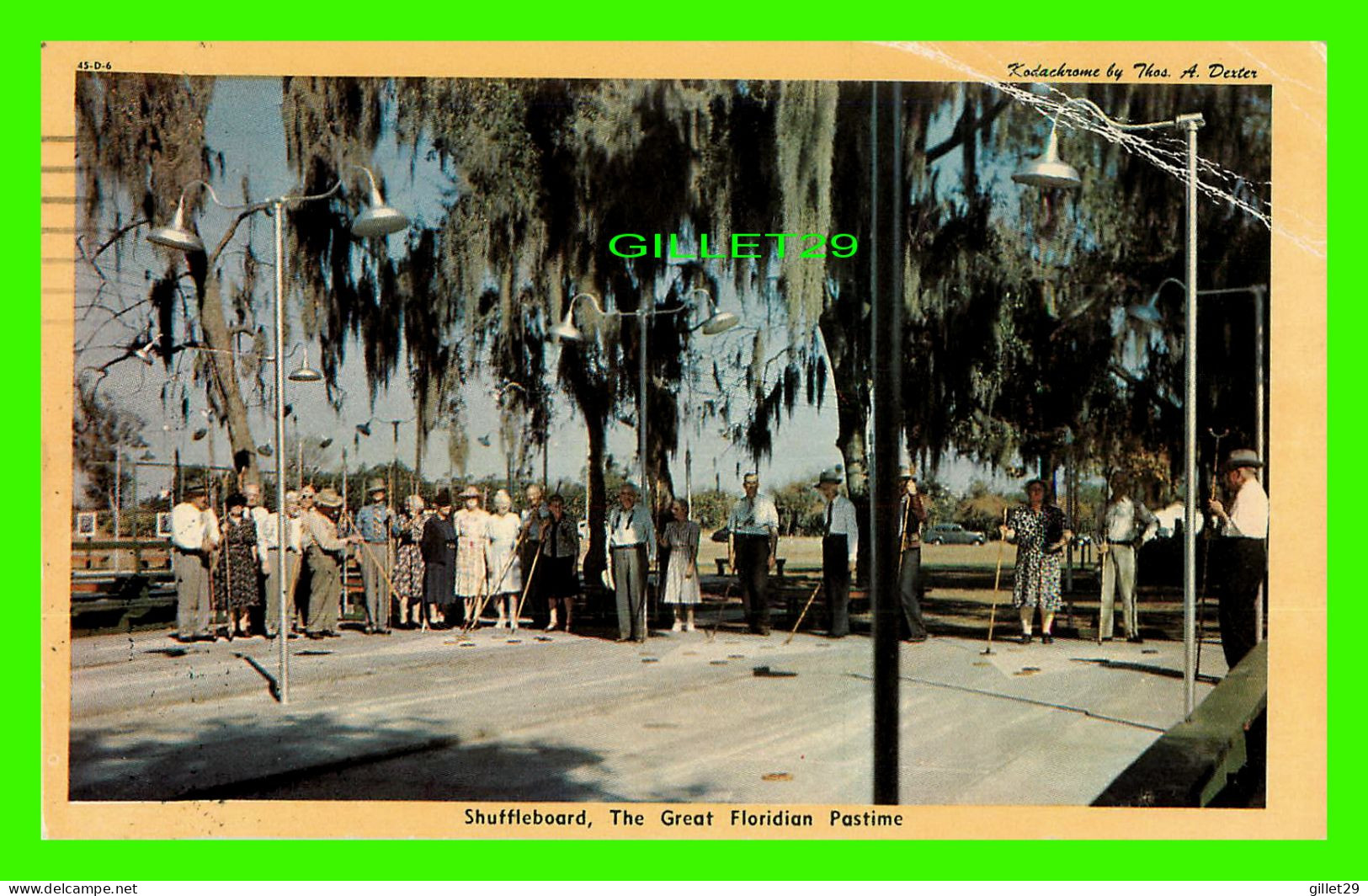 MIAMI, FL - SHUFFLEBOARD, THE GREAT FLORIDIEAN PASTIME - KODACHROME BY A. DEXTER - TRAVEL IN 1965 - - Miami