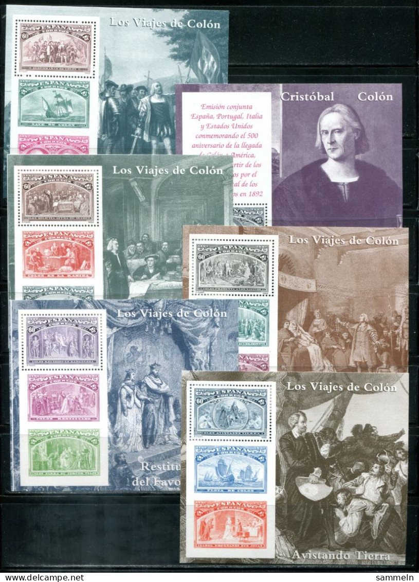 SPANIEN Block 45-50, Bl.45-50 Mnh - Kolumbus, Columbus, Colomb, Colón, Colombo - SPAIN / ESPAGNE - Blocs & Hojas