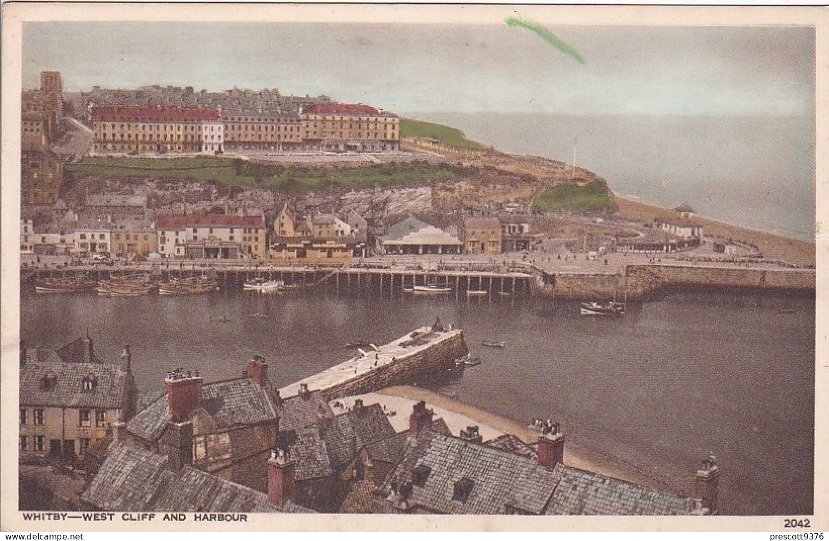 Whitby, West Cliffs & Harbour, Yprkshire, UK  - Unused  Postcard - G2 - Whitby