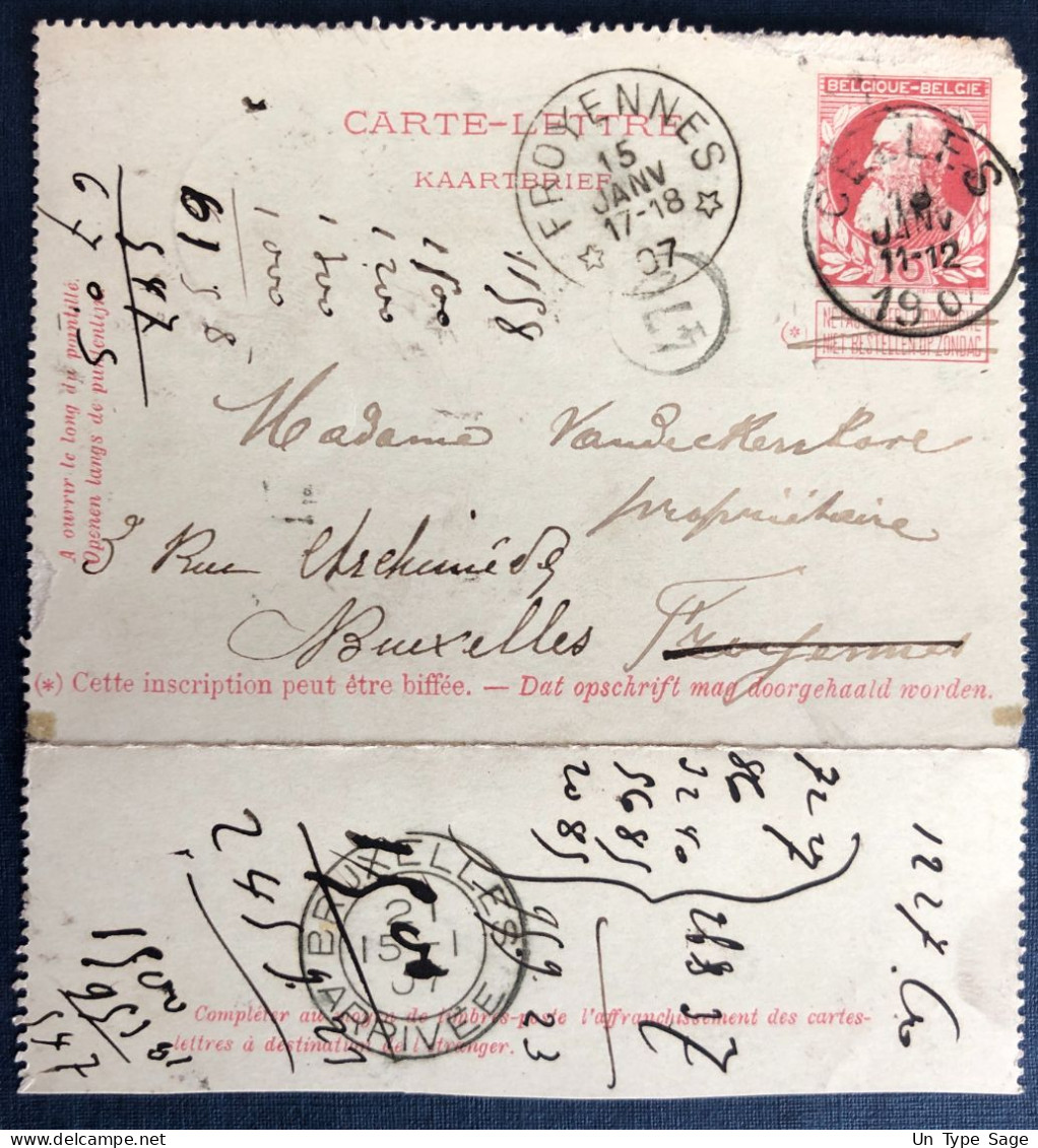 Belgique, Cachet Relais (étoile) FROYENNES 15.1.1907 Sur Entier De Celle - (N764) - Sellos Con Estrellas